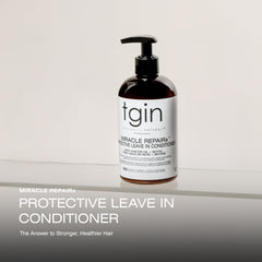 Aplicación suave del acondicionador sin enjuague de tgin para cabello manejable