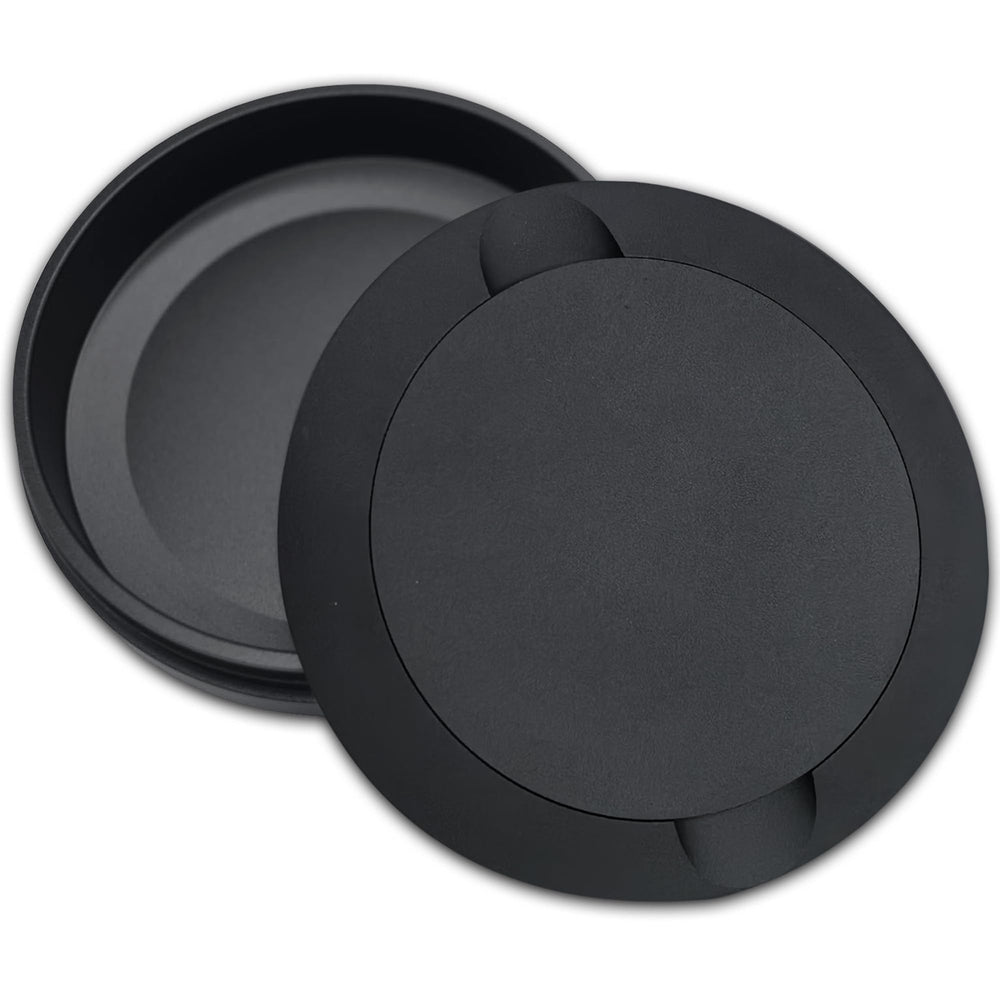Tharos Zyn contenedor metal mate con doble compartimento para bolsitas Zyn, diseño elegante y práctico.