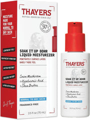 THAYERS hidratante 80HR para rostro, textura ligera y absorción rápida.
