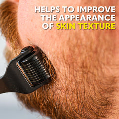 The Beard Club Derma Roller, uso facial para renovación en casa.