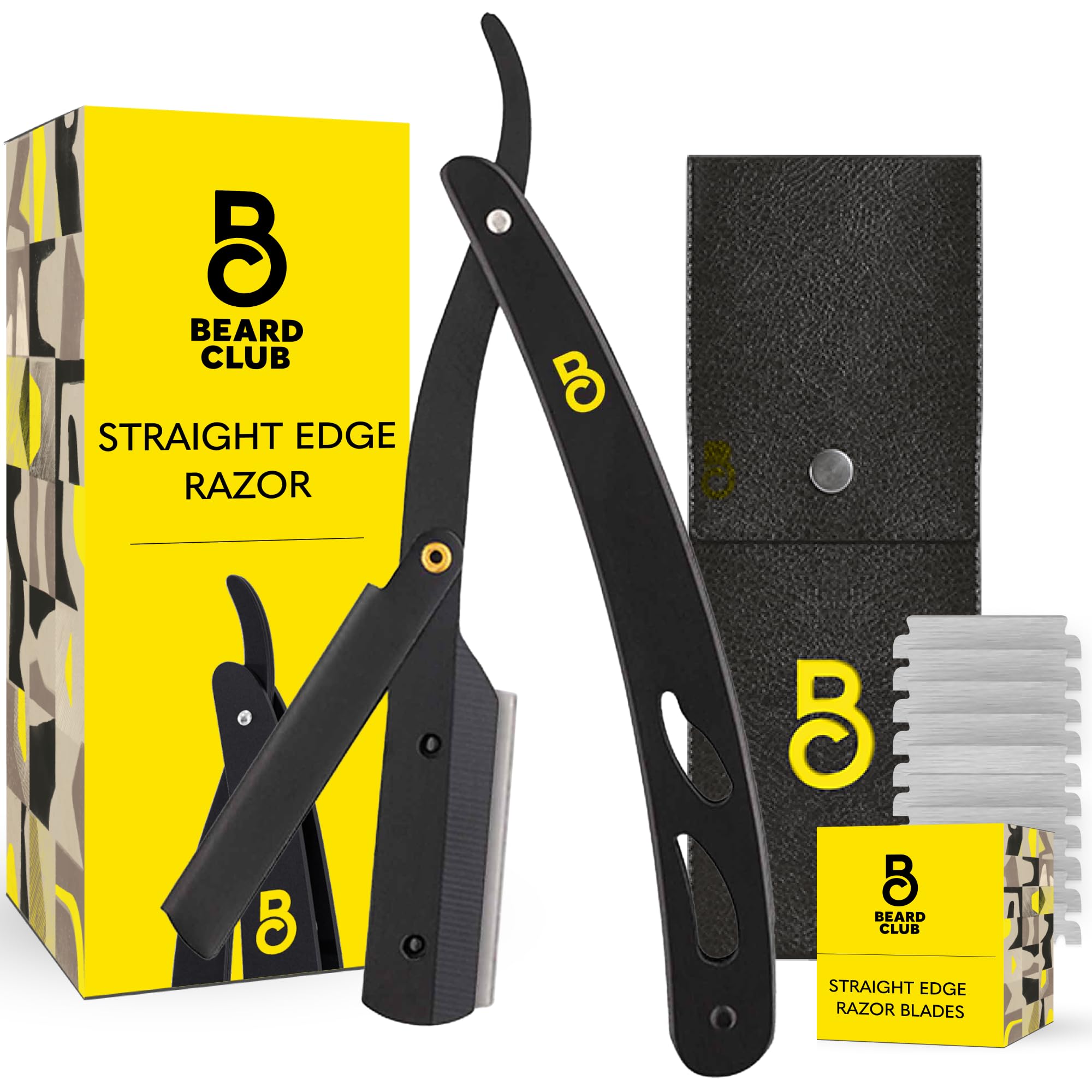 The Beard Club navaja plana con mango ergonómico para un afeitado cómodo