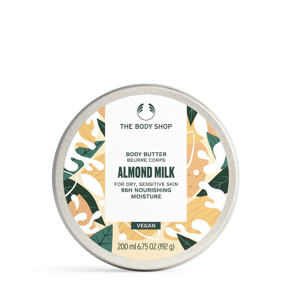 The Body Shop Almond Milk Body Butter envase compacto para uso diario.