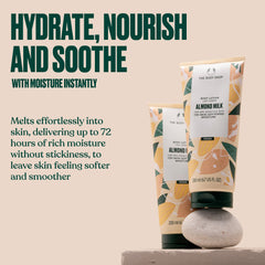 The Body Shop Almond Milk y Honey: aplicación suave que hidrata por horas.