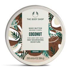 The Body Shop Coconut Body Butter — pot: hydratation durable pour peau très sèche.