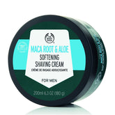 The Body Shop crema de afeitar maca-aloe en botella para un afeitado suave y cómodo