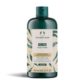 The Body Shop Ginger Scalp Care Conditioner bottle highlights scalp nourishment.