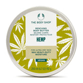 The Body Shop Hemp Body Moisturizer en envase de aluminio, opción sostenible para hidratación