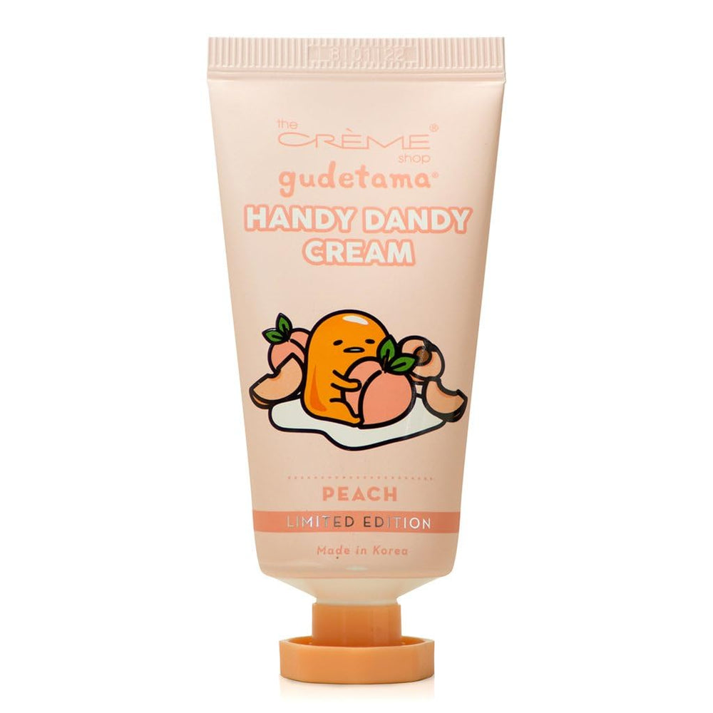 The Crème Shop Hello Kitty crema de manos durazno, empaque portátil para hidratación suave en cualquier lugar.