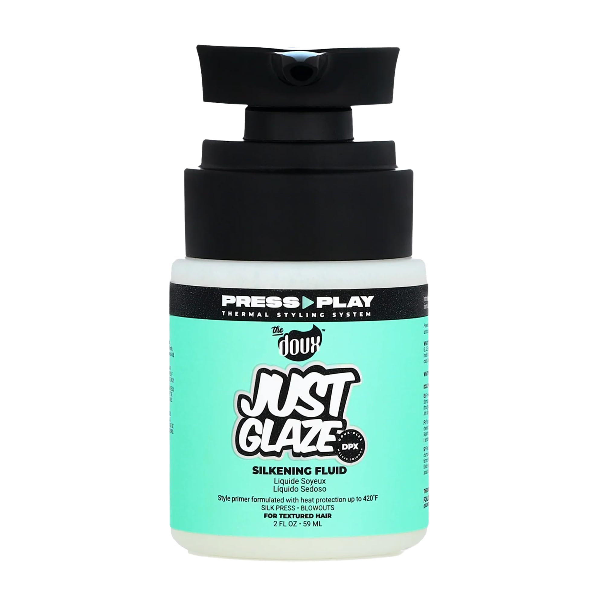 The Doux Just Glaze: botella principal mostrando el empaque.