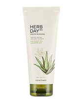 The Face Shop Herb Day 365 Master Blending espuma limpiadora con aloe y té verde, hidratante y calmante.
