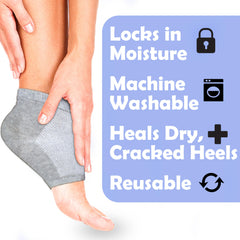 The Foot Medic calcetines sin puntera para talones, permiten reposo cómodo.