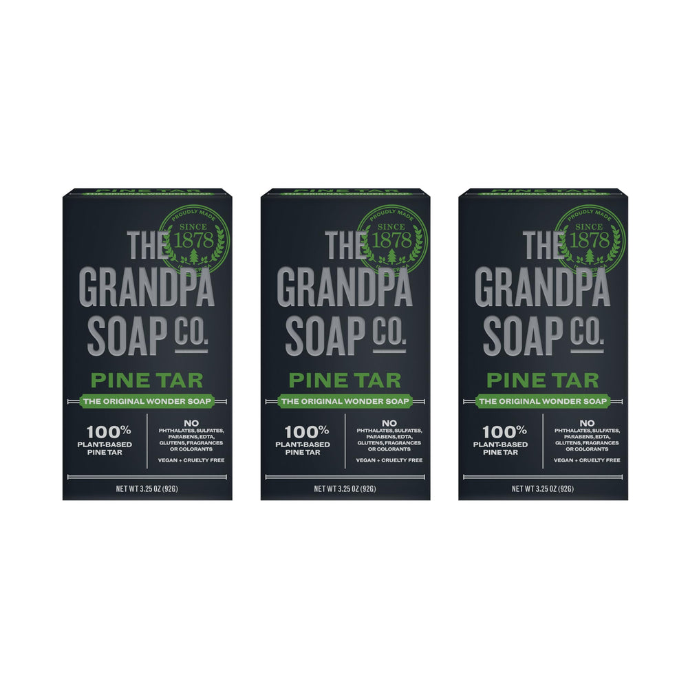 The Grandpa Soap Company jabon-barra pino-tar para cuidado diario de la piel.