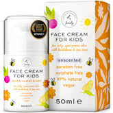 La crema para niños de The Natural and Organic Family en envase compacto para hidratación suave diaria.