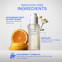 The Outset nettoyant micellaire: démaquillage des yeux en douceur sans irritations.