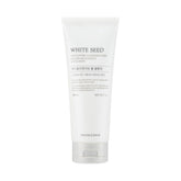 The Face Shop espuma exfoliante semilla blanca muestra textura suave para limpieza delicada