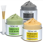 THESKCARE mascarilla arcilla cúrcuma y vitamina C para purificar poros y dar luminosidad.