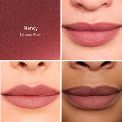 Aplicación cremosa de Nancy de Thrive Causemetics en labios.
