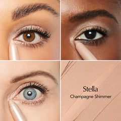 Fard à paupières Stella Champagne crème-poudre pour un éclat discret.