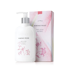 Lotion Thymes Kimono Rose en bouteille, hydratation rapide et légère.