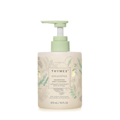 Thymes Nourishing Body Cleanser, bouteille-pompe pratique pour une application quotidienne.