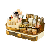 Tidyladyo organizador dual con cajones de acrílico para acceso rápido al maquillaje.