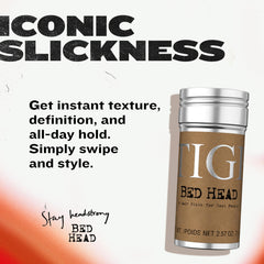 Bed Head Wax Stick: definición semimate para acabado natural y suave.