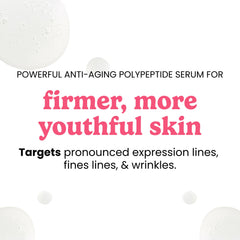Frasco y etiqueta clara de Timeless Matrixyl Synthe’6 Serum para uso diario