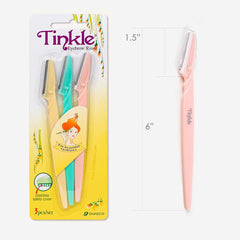 Tinkle dermaplaning tool for face delivering smoother skin and even makeup prep.