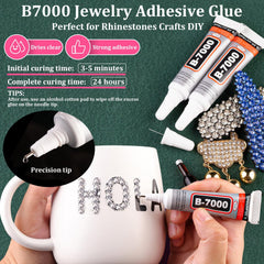 Tinkrstuff pegamento B7000 transparente para fijar piedras con acabado limpio
