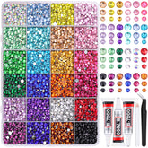 Piedras de resina TINKRSTUFF de 3 mm multicolor para incrustar con brillo duradero