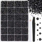 Piedras de resina negras TINKRSTUFF 2-6 mm para manualidades con brillo duradero.