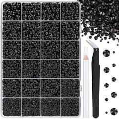 Piedras de resina negras TINKRSTUFF 2-6 mm para manualidades con brillo duradero.