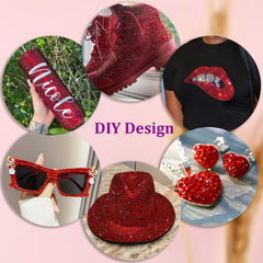 Piedras de resina rojas TINKRSTUFF 5 mm para zapatos y bolsos.
