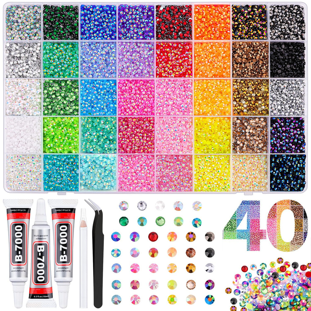 TINKRSTUFF rhinestones 3mm multicolor for crafts and diamond art with sparkle.