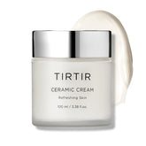 TIRTIR Natural Ceramide Cream en bote ofrece hidratación duradera para piel seca.