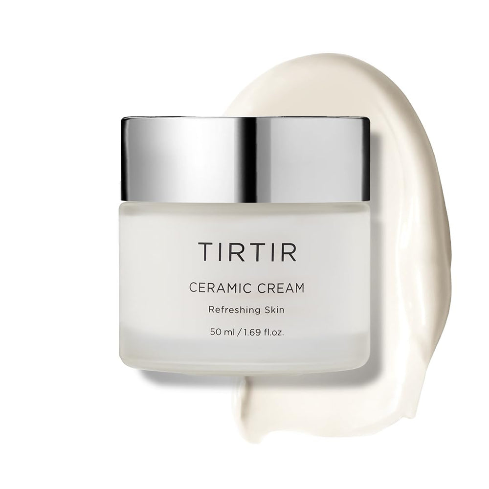 TIRTIR Crema Ceramida Natural en pote: hidratación profunda para piel seca.