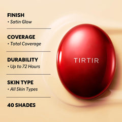 TIRTIR Base de Cojín Roja, empaque y caja para presentación