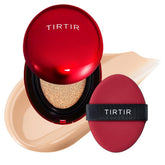 TIRTIR Mask Fit Red Cushion en acción para aplicación suave y tono uniforme.