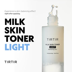 TIRTIR tonico leche piel ligero, absorción rápida tras la aplicación.