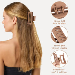 Clip Tisenla para cabello grande khaki, sujeción fuerte para cabellos gruesos
