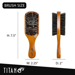 Titan cerdas naturales de jabalí distribuyendo aceites para suavidad.
