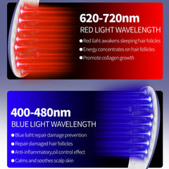 Tkcsoi LaserComb-001 detalle de la luz roja, terapia suave para el cabello
