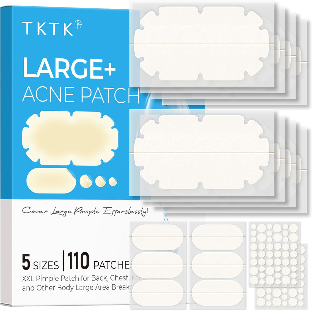 TKTK XXL body patch covers back and shoulders for broad acne areas.