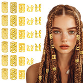 Joyas TLAZZ para cabello en oro, conjunto para trenzas, realza peinados.