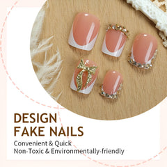 Uñas adheribles Tnbuokas con acabado brillante para un look pulido.