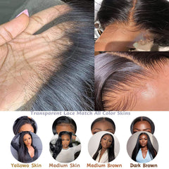 Frontal Tobasew con encaje recortado previamente y nudos blanqueados, línea de cabello natural.