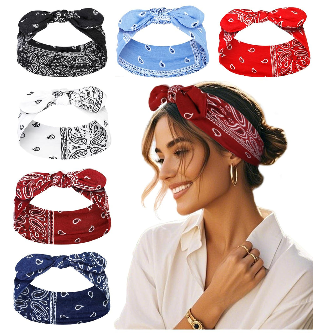 Diadema Tobeffect para mujer con estampado paisley y ajuste antideslizante.
