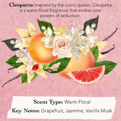 Frascos de muestra Cleopatra de TOCCA para explorar una fragancia icónica.