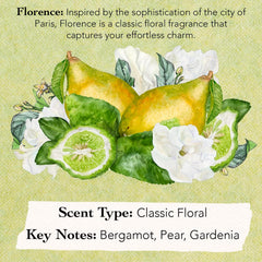 Frascos de muestra Florence de TOCCA, mezcla elegante para ocasiones.