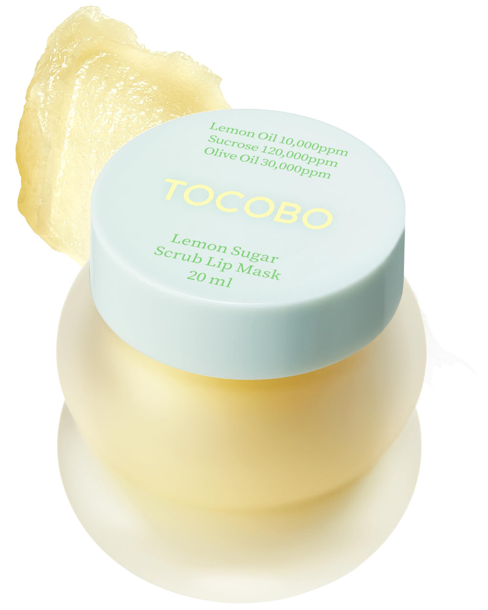 TOCOBO Mascarilla labial de limón con azúcar: envase y cuidado nocturno para labios suaves.